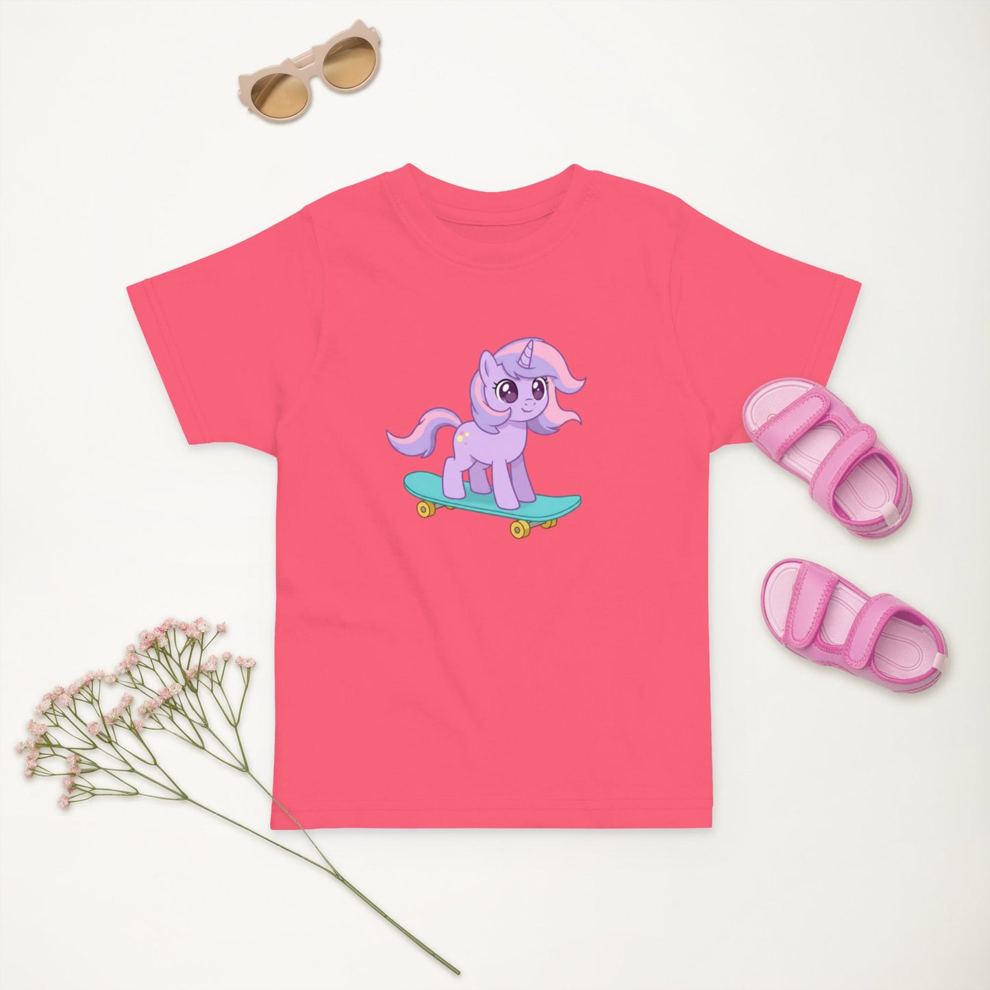 Jersey T-Shirt für Kleinkinder - Einhorn Skateboard - KinderMode Shop super angenehm Online Kaufen Bestellen Deutschland