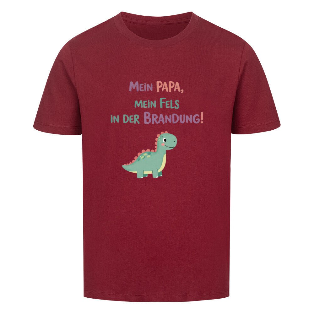 Vatertag Kinder T-Shirt Bio Baumwolle - Papa Fels in der Brandung, Dino - KinderMode Shop super angenehm Online Kaufen Bestellen Deutschland