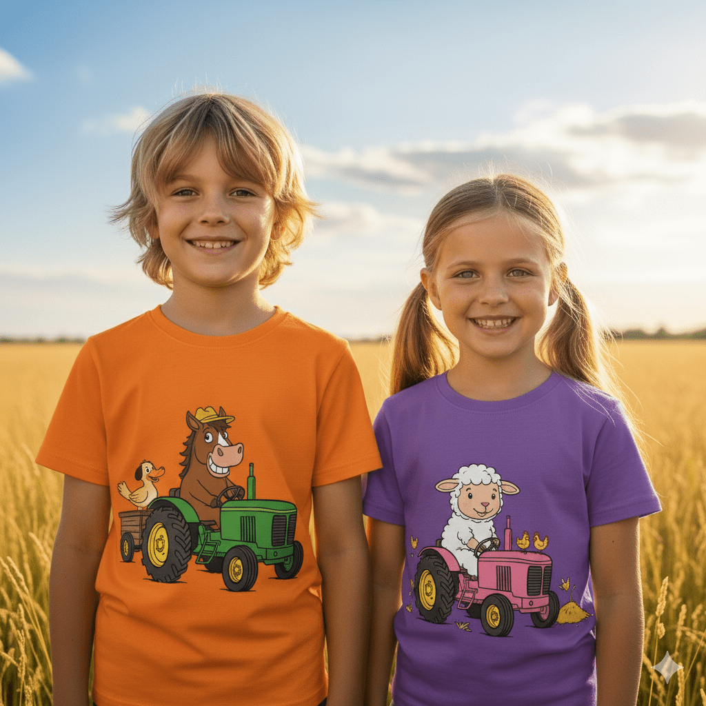 kinder t-shirts mit traktor bauernhof tiere motive online kaufen bestellen