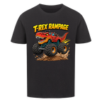 T-Rex Dino Monstertruck Kinder-T-Shirt Motiv Bio Baumwolle schwarz