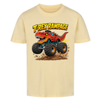 T-Rex Dino Monstertruck Kinder-T-Shirt Motiv Bio Baumwolle beige