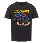 Schwarzes Dino Monstertruck Kinder T-Shirt mit Crusher-Motiv aus Bio-Baumwolle