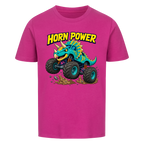 Monstertruck Dino Triceratops – lilafarbenes Kinder T-Shirt aus Bio-Baumwolle