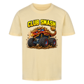 Monstertruck Dino Ankylosaurus Club Smash – butterfarbenes Kinder T-Shirt aus Bio-Baumwolle