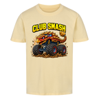 Monstertruck Dino Ankylosaurus Club Smash – butterfarbenes Kinder T-Shirt aus Bio-Baumwolle
