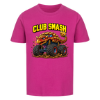 Monstertruck Dino Ankylosaurus Club Smash – lilafarbenes Kinder T-Shirt aus Bio-Baumwolle