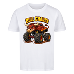 Monstertruck Stier Bull Charge auf weißem Kinder T-Shirt aus Bio-Baumwolle