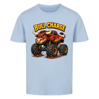 Monstertruck Stier Bull Charge auf hellblauem Kinder T-Shirt aus Bio-Baumwolle