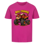 Monstertruck Stier Bull Charge auf lila Kinder T-Shirt aus Bio-Baumwolle