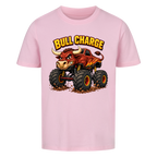 Monstertruck Stier Bull Charge auf pinkem Kinder T-Shirt aus Bio-Baumwolle