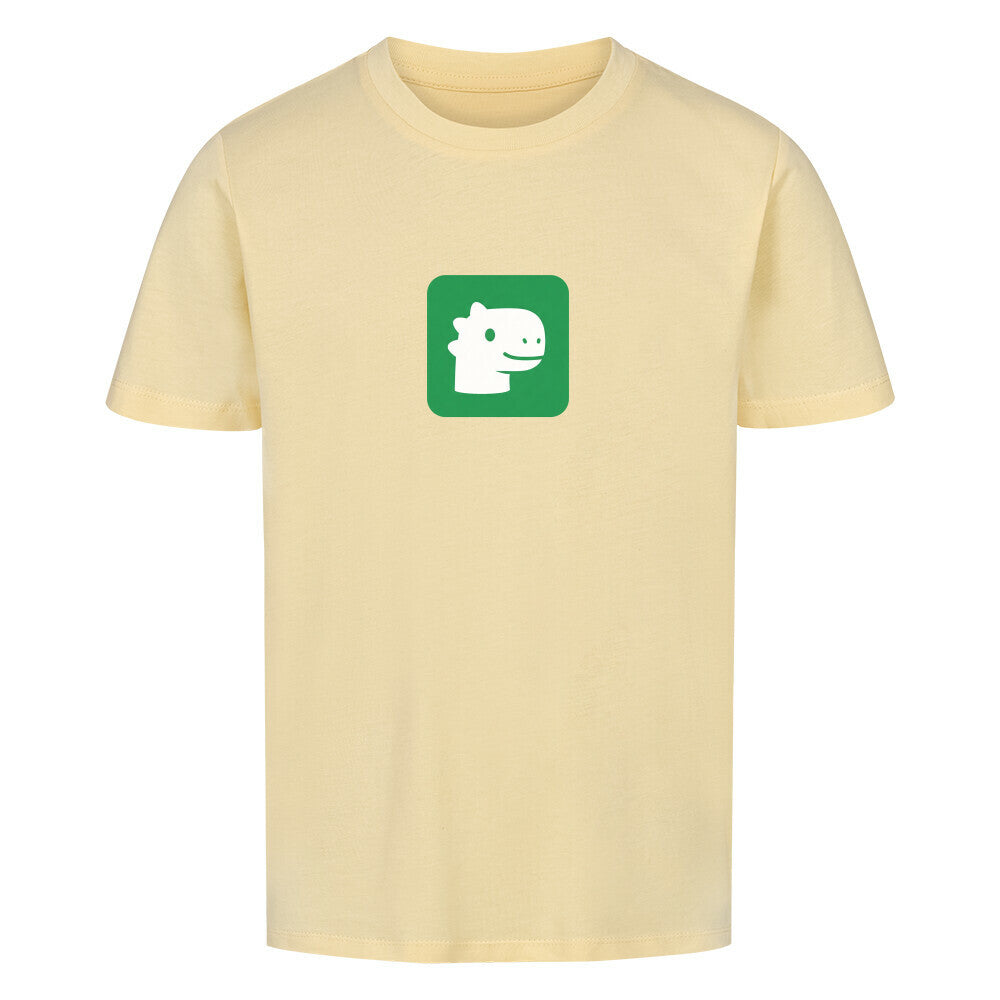 dino kinder shirt 100% bio baumwolle süßes dino kopf motiv beige