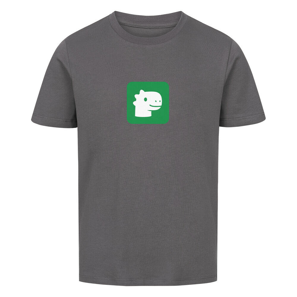 dino kinder shirt 100% bio baumwolle süßes dino kopf motiv grau