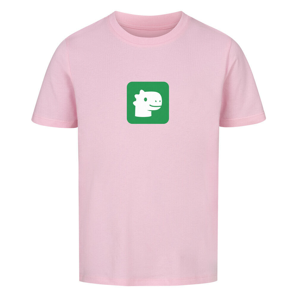 dino kinder shirt 100% bio baumwolle süßes dino kopf motiv pink rosa