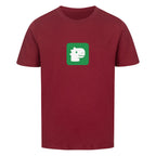 dino kinder shirt 100% bio baumwolle süßes dino kopf motiv dunkel rot