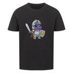Mutiger Dino Ritter in Rüstung motiv - Premium Bio Baumwolle Kinder T-Shirt schwarz