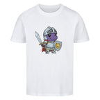 Mutiger Dino Ritter in Rüstung motiv - Premium Bio Baumwolle Kinder T-Shirt weiß