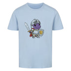 Mutiger Dino Ritter in Rüstung motiv - Premium Bio Baumwolle Kinder T-Shirt hell blau