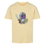 Mutiger Dino Ritter in Rüstung motiv - Premium Bio Baumwolle Kinder T-Shirt
beige