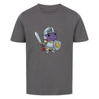 Mutiger Dino Ritter in Rüstung motiv - Premium Bio Baumwolle Kinder T-Shirt grau