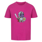 Mutiger Dino Ritter in Rüstung motiv - Premium Bio Baumwolle Kinder T-Shirt lila pink