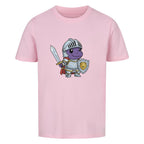 Mutiger Dino Ritter in Rüstung motiv - Premium Bio Baumwolle Kinder T-Shirt pink rosa