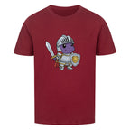 Mutiger Dino Ritter in Rüstung motiv - Premium Bio Baumwolle Kinder T-Shirt dunkel rot