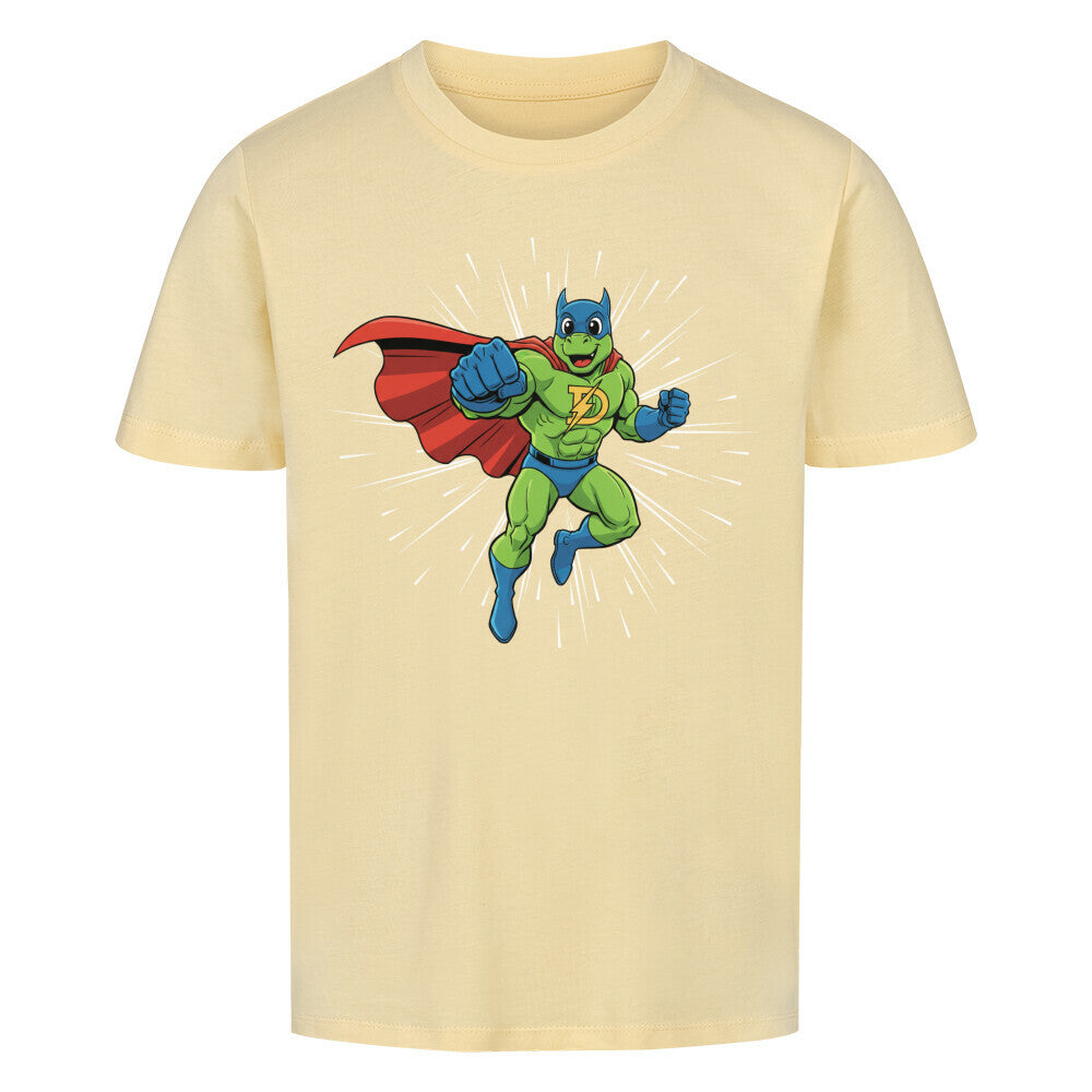 Dino Superheld mit Umhang - Premium Bio Baumwolle Kinder T-Shirt
cream