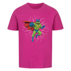 Dino Superheld mit Umhang - Premium Bio Baumwolle Kinder T-Shirt
lila pink