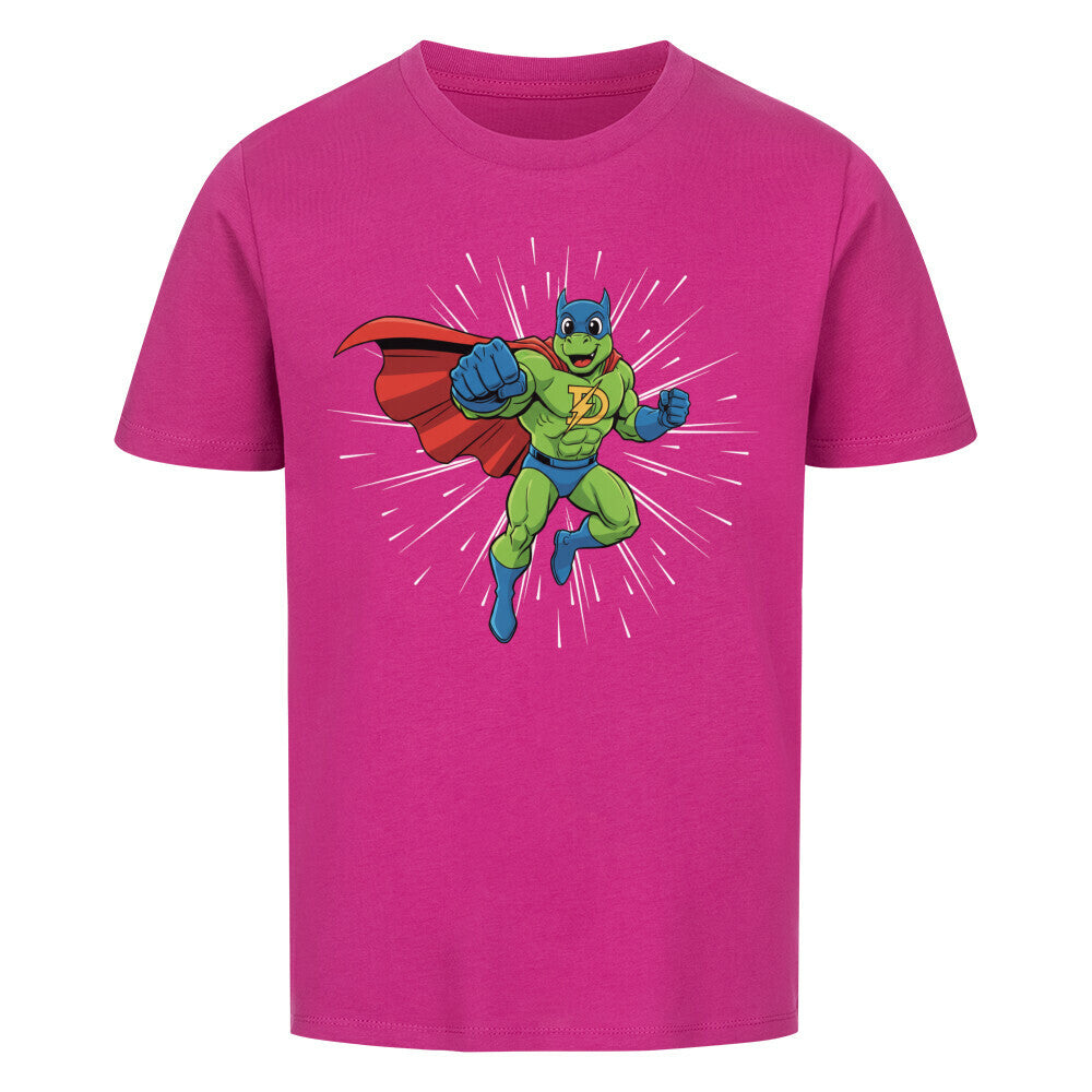 Dino Superheld mit Umhang - Premium Bio Baumwolle Kinder T-Shirt
lila pink