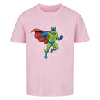 Dino Superheld mit Umhang - Premium Bio Baumwolle Kinder T-Shirt
pink rosa