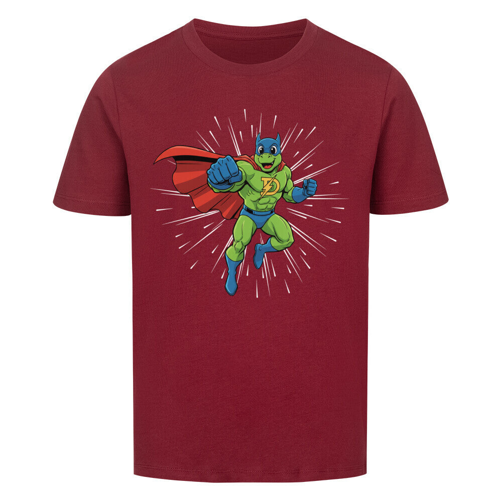 Dino Superheld mit Umhang - Premium Bio Baumwolle Kinder T-Shirt
dunkel rot