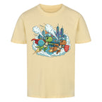 Dino Superhelden als beste Freunde - Bio Kinder T-Shirt mit Dinosaurier Motiv
beige