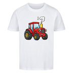 Kinder T-Shirt Traktor Bauernhof Premium Bio-Baumwolle Nachhaltig bestellen weiß
