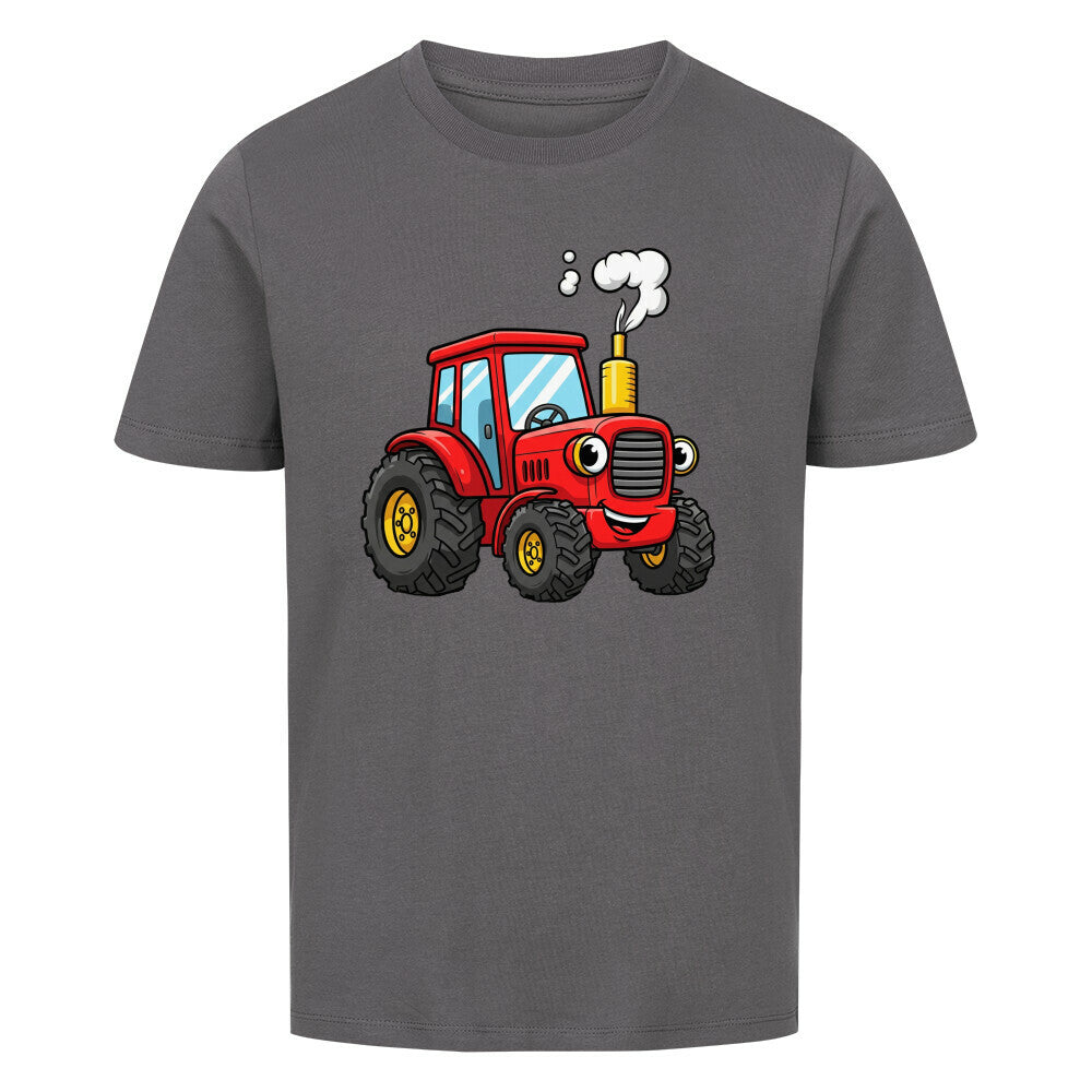 Kinder T-Shirt Traktor Bauernhof Premium Bio-Baumwolle Nachhaltig bestellen grau