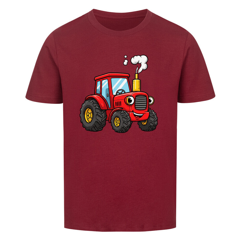 Kinder T-Shirt Traktor Bauernhof Premium Bio-Baumwolle Nachhaltig bestellen rot