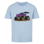 Wolf Monstertruck Bio Kinder T-Shirt mit goldenem Fahrwerk - Premium Baumwolle hell blau