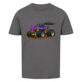 Wolf Monstertruck Bio Kinder T-Shirt mit goldenem Fahrwerk - Premium Baumwolle anthrazit grau