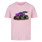 Wolf Monstertruck Bio Kinder T-Shirt mit goldenem Fahrwerk - Premium Baumwolle pink rosa