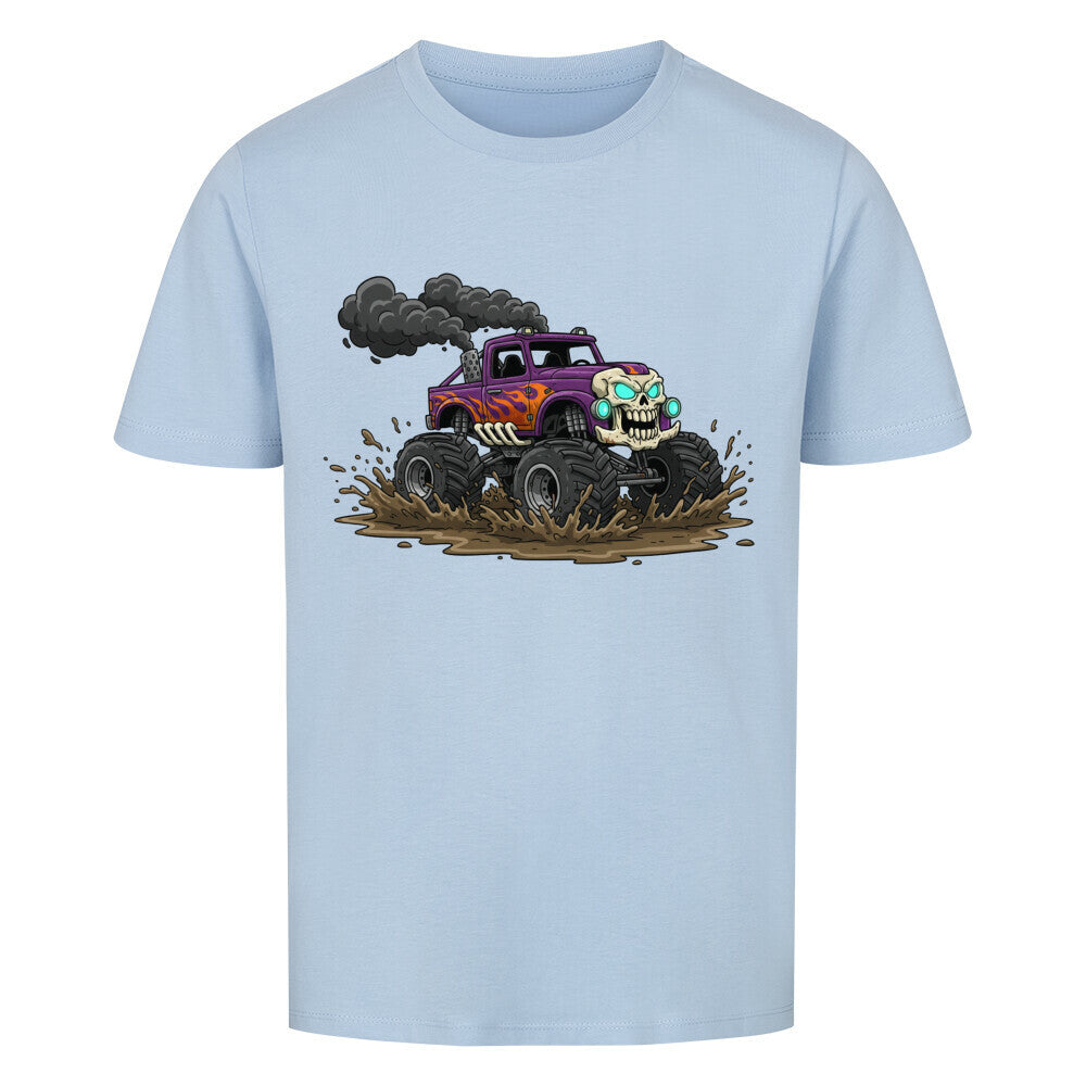 Skelett Monstertruck Bio Kinder T-Shirt - 100% Baumwolle Premium Kindermode
hell blau