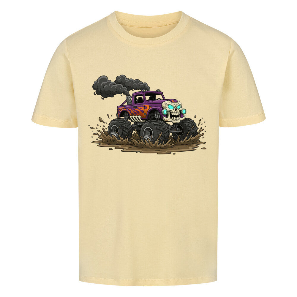 Skelett Monstertruck Bio Kinder T-Shirt - 100% Baumwolle Premium Kindermode
beige