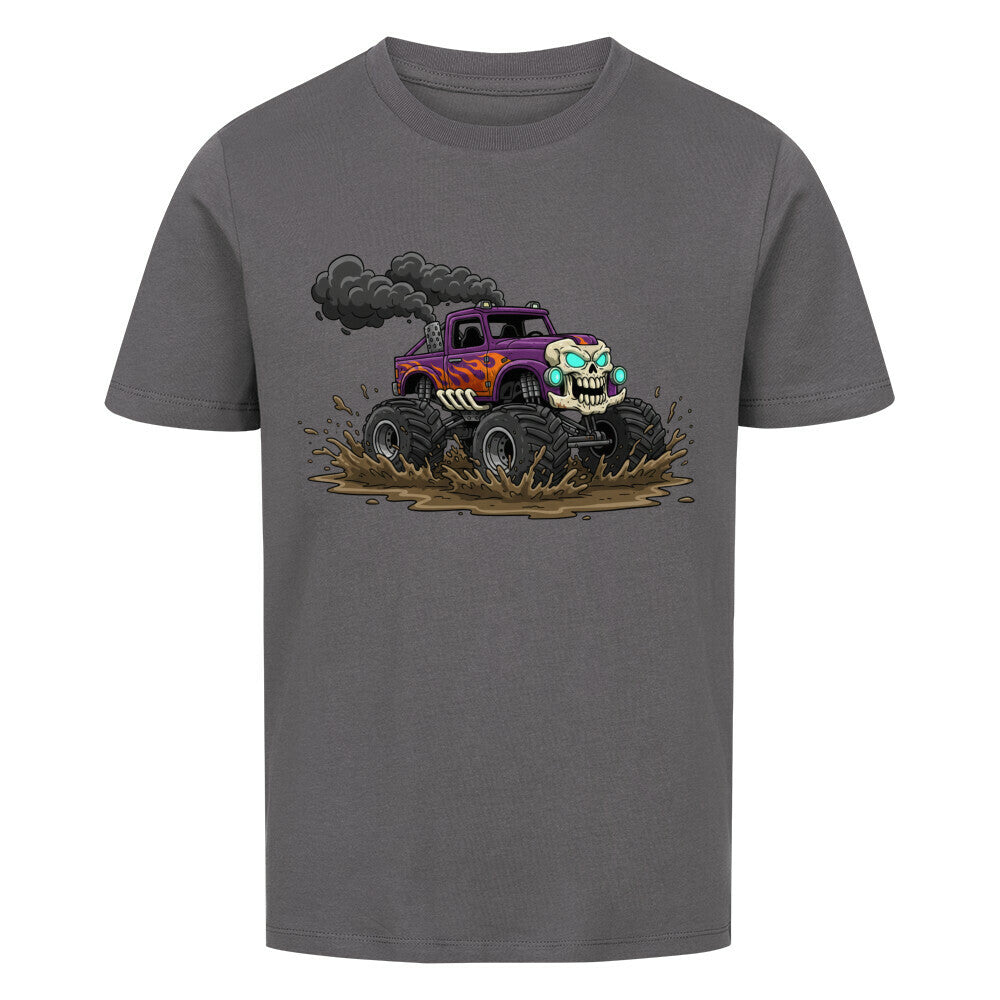 Skelett Monstertruck Bio Kinder T-Shirt - 100% Baumwolle Premium Kindermode
grau