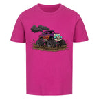 Skelett Monstertruck Bio Kinder T-Shirt - 100% Baumwolle Premium Kindermode
 lila pink