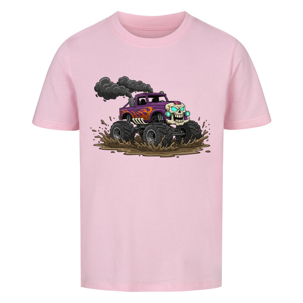 Skelett Monstertruck Bio Kinder T-Shirt - 100% Baumwolle Premium Kindermode
 pink rosa
