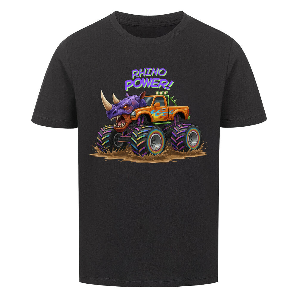nashorn monstertruck motiv kinder shirt, cooler nashorn monstertruck Rhino power schwarz