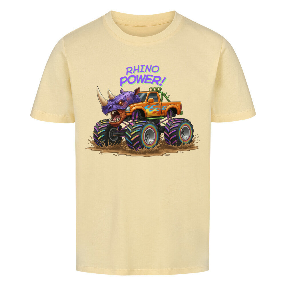 nashorn monstertruck motiv kinder shirt, cooler nashorn monstertruck Rhino power beige