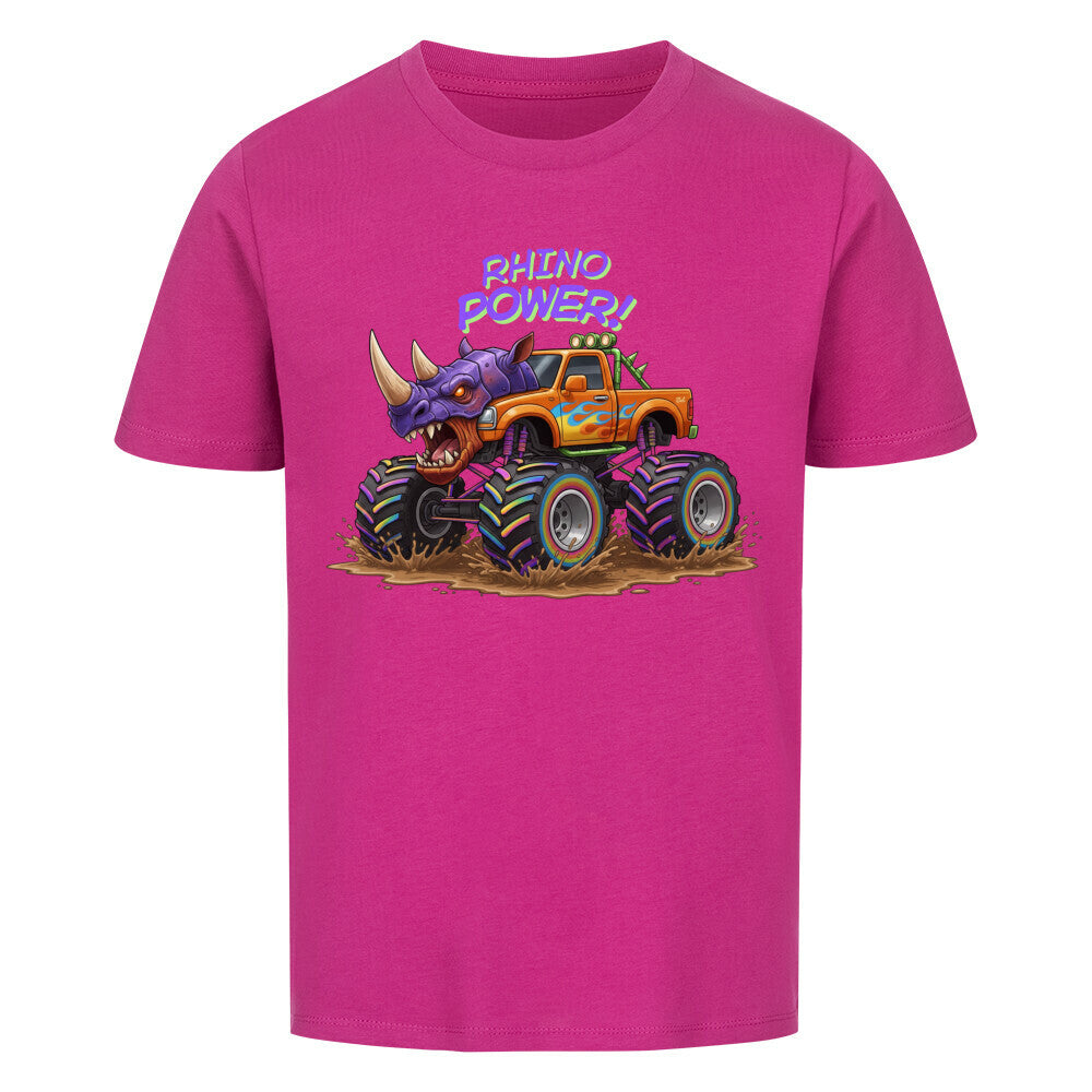 nashorn monstertruck motiv kinder shirt, cooler nashorn monstertruck Rhino power lila pink