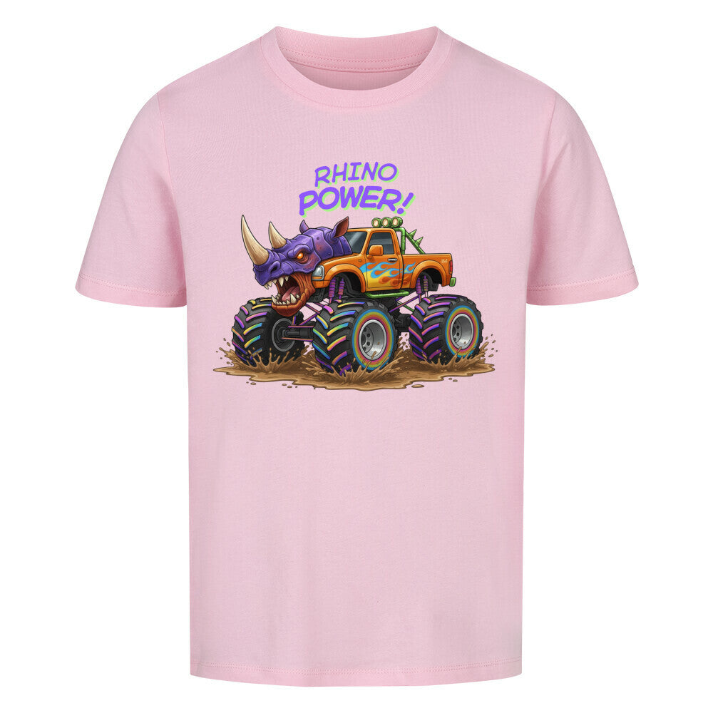 nashorn monstertruck motiv kinder shirt, cooler nashorn monstertruck Rhino power pink rosa