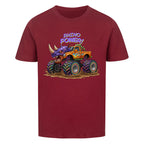 nashorn monstertruck motiv kinder shirt, cooler nashorn monstertruck Rhino power dunkel rot