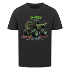 D-Rex dinosaurier monstertruck motiv kinder bio baumwolle shirt, für coole kids jungs schwarz