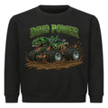 Dino T-Rex Monstertruck motiv kinder jungen pullover bio baumwolle, Dino Power schwarz